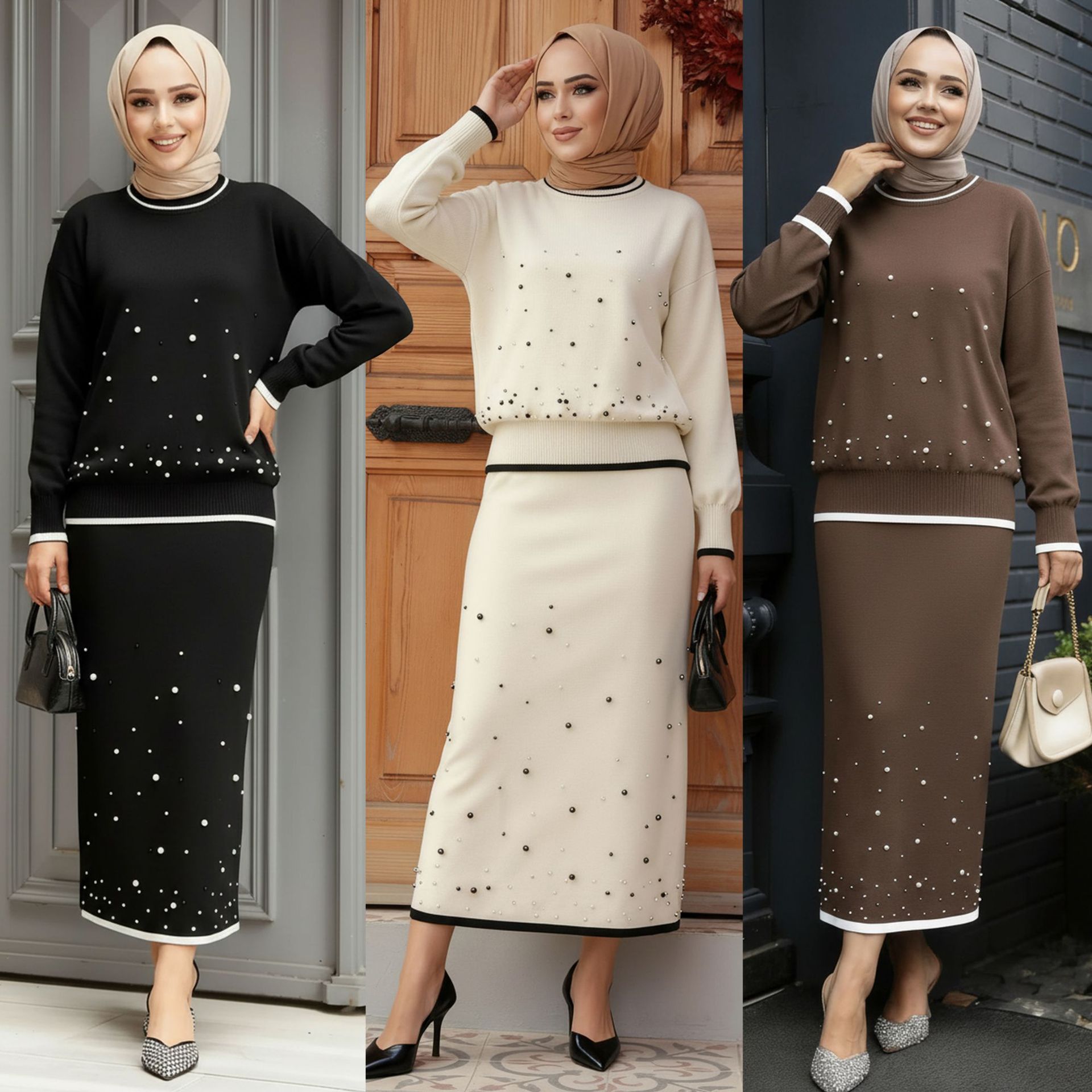 Jalabiya Women Arabic - Eid Women 2 Piece Set Beading
