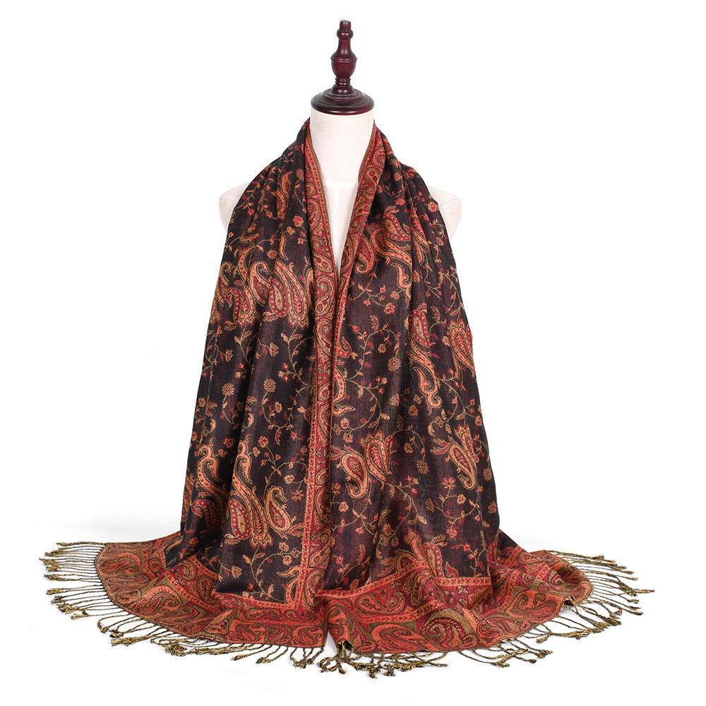 Go Ethnic Fashion - Pashmina Scarf Shawls Paisley Aqua for