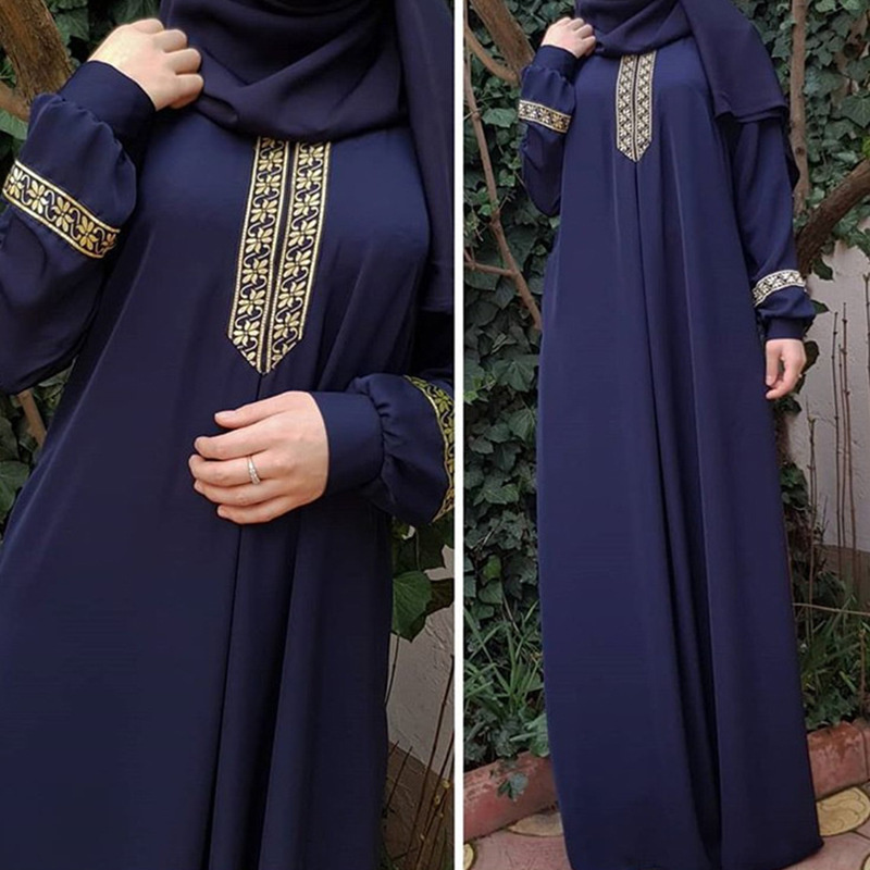 Winter Ethnic Fashion For Women - Muslim Ethnic Style Print Abayas Plus