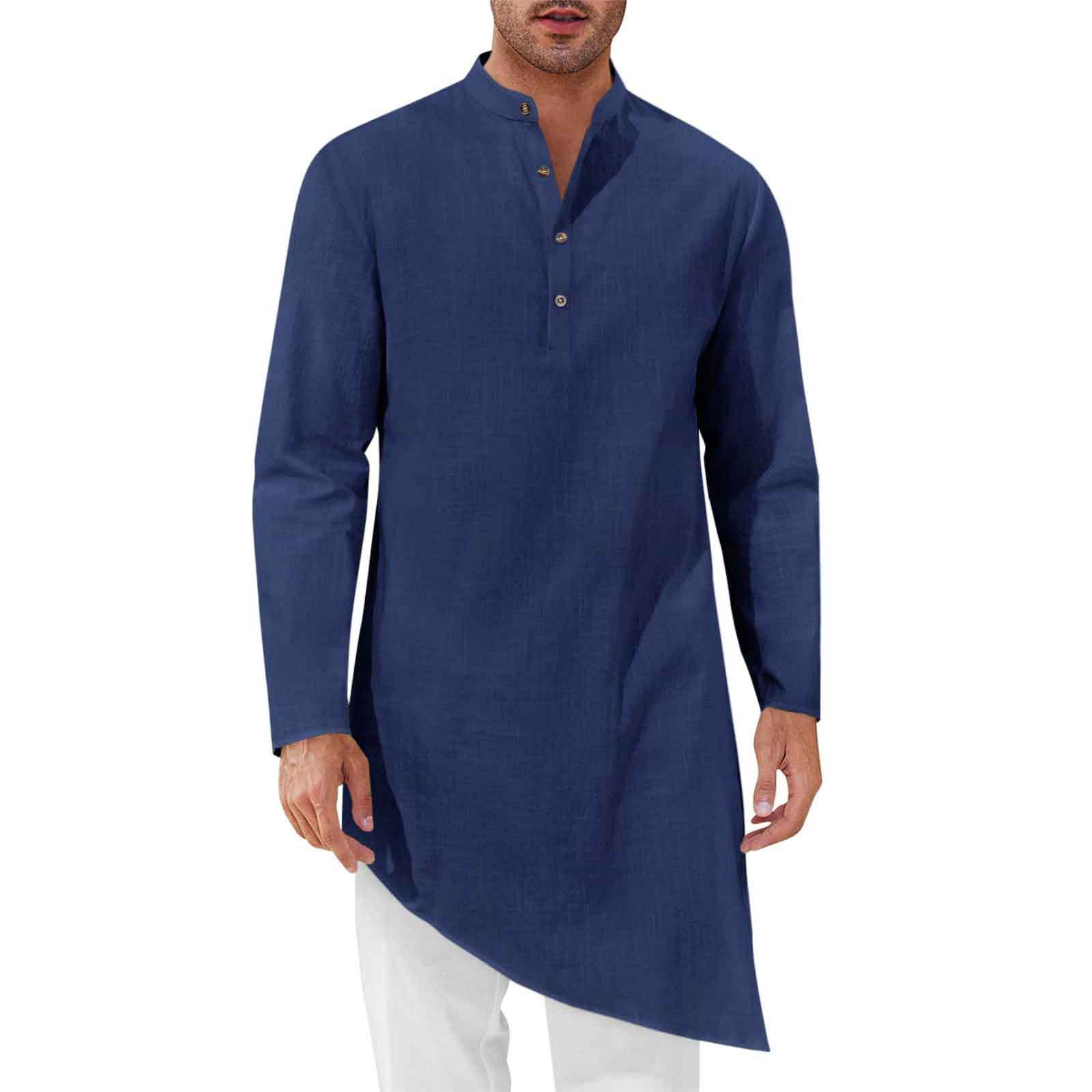 Minimalist Long Shirts Men's S - Kurta Men Cotton 评论和价格