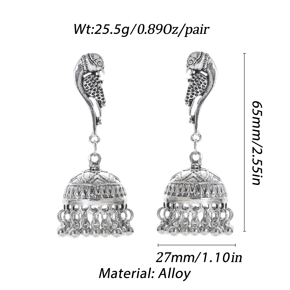Ethnic Silver Color Peacock Be - Ethnic Boho Fashion 评论和价格