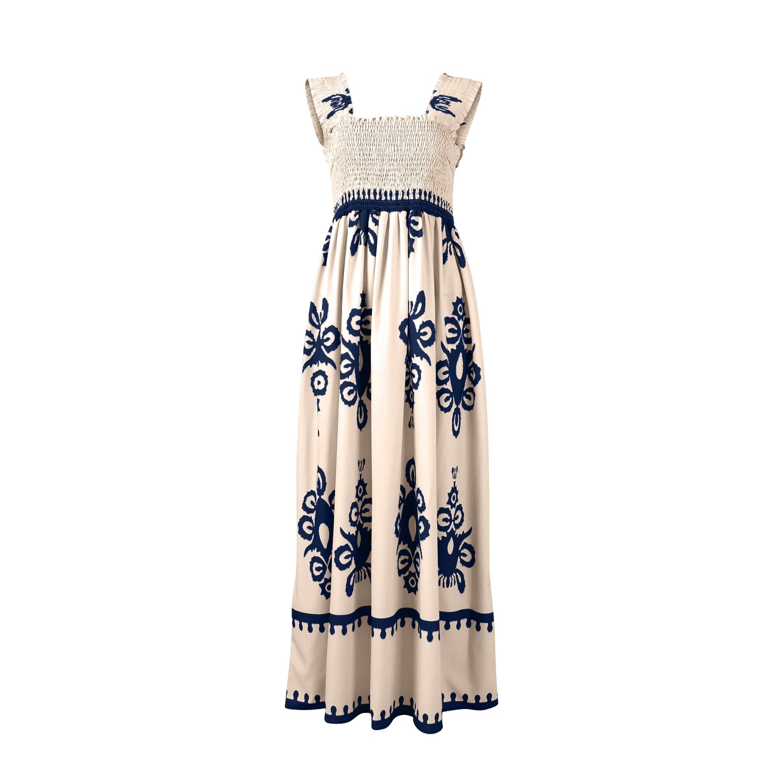 Retro Floral Print Beach Vacat - Ethnic Boho Fashion 评论和价格