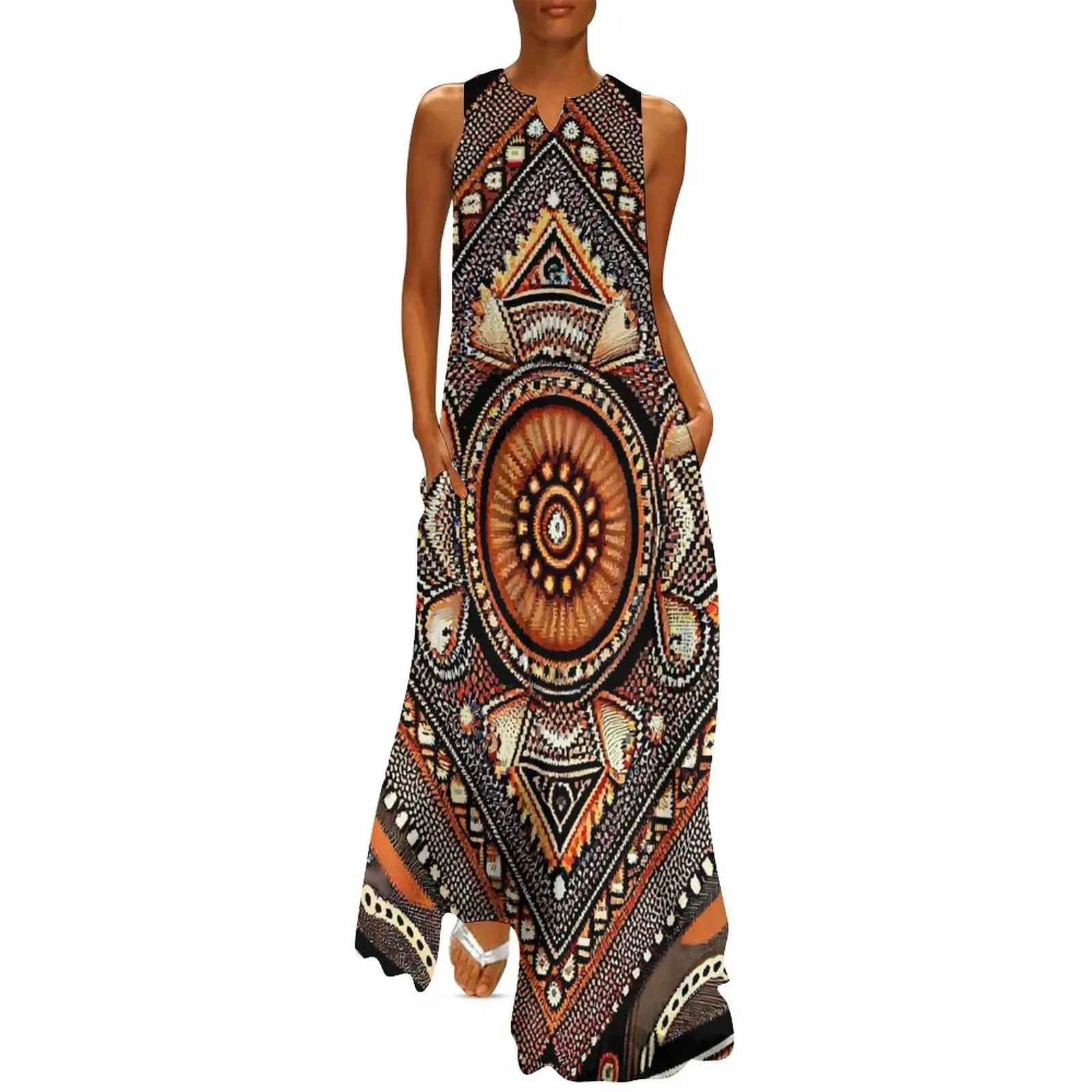 Vintage Ethnic Long Dress Red  - Ethnic Boho Fashion 评论和价格