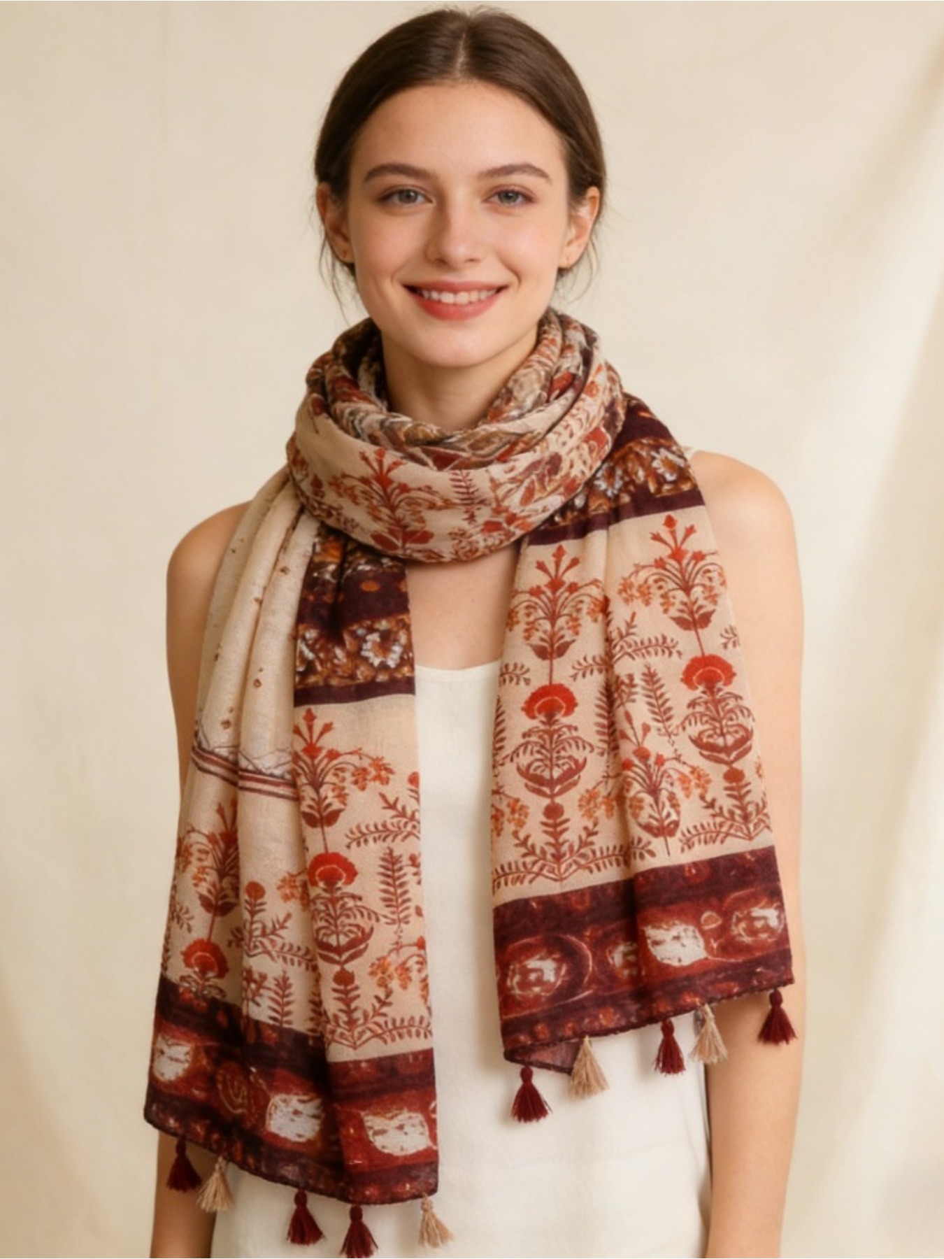 1Pc French retro printing atmo - Go Ethnic Fashion 评论和价格