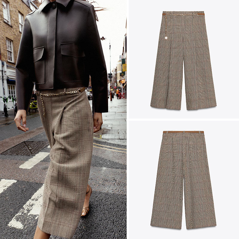High Waist Loose Plaid Long Ca - Ethnic Clothing & Online Fashion Store Khaadi Us 评论和价格