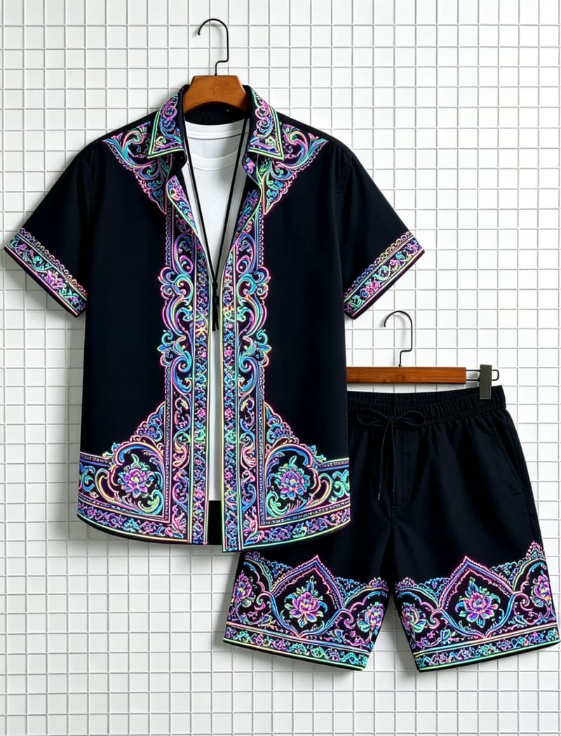 Men's ethnic border printed sh - Ethnic Wear 评论和价格