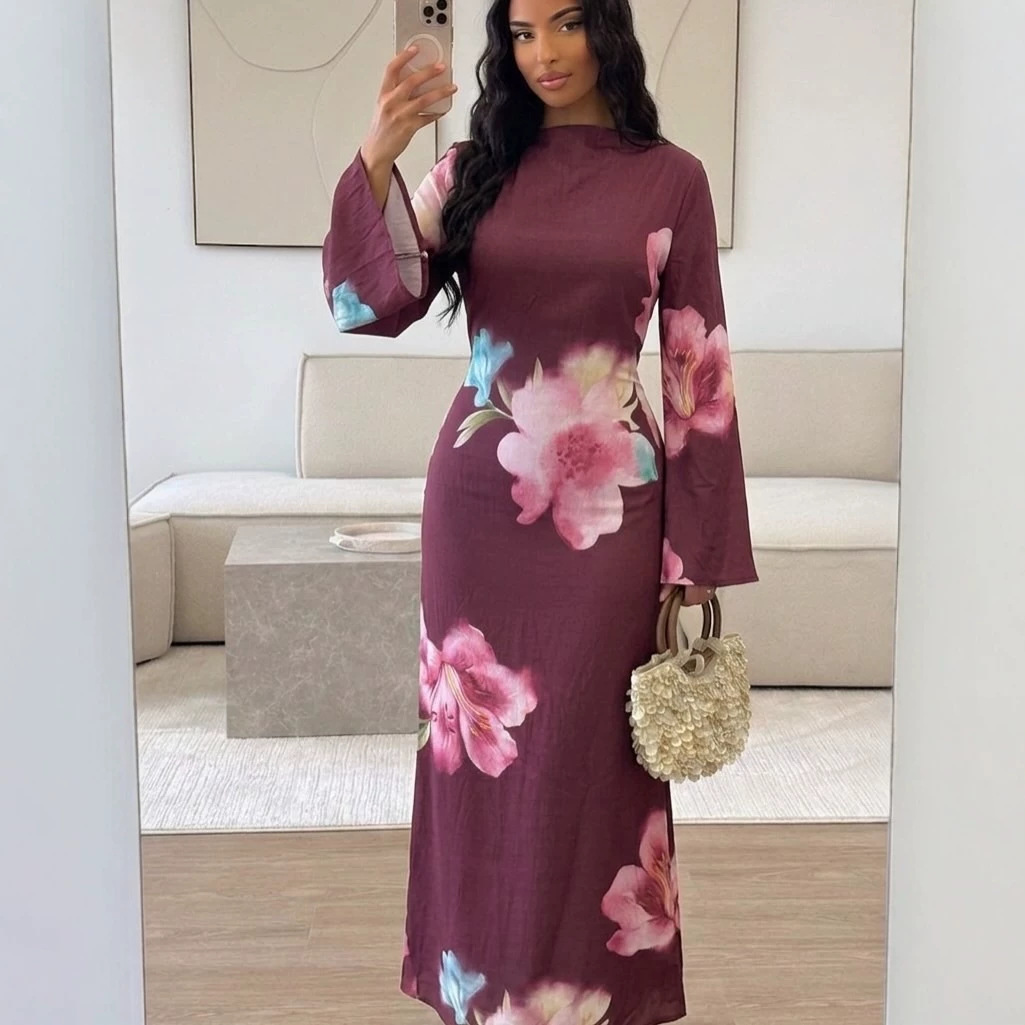 Women Eid Dress Abaya Flower P - Jalabiya Women Arabic 评论和价格