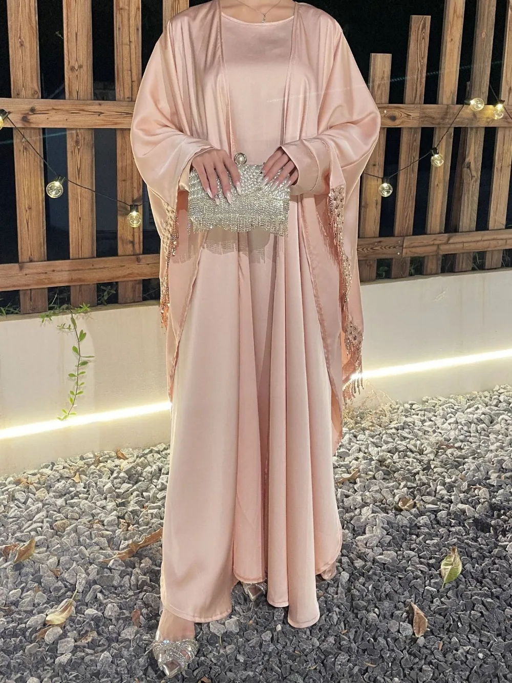 Muslim Women Abaya Dress 2 Pie - Jalabiya Women Arabic 评论和价格