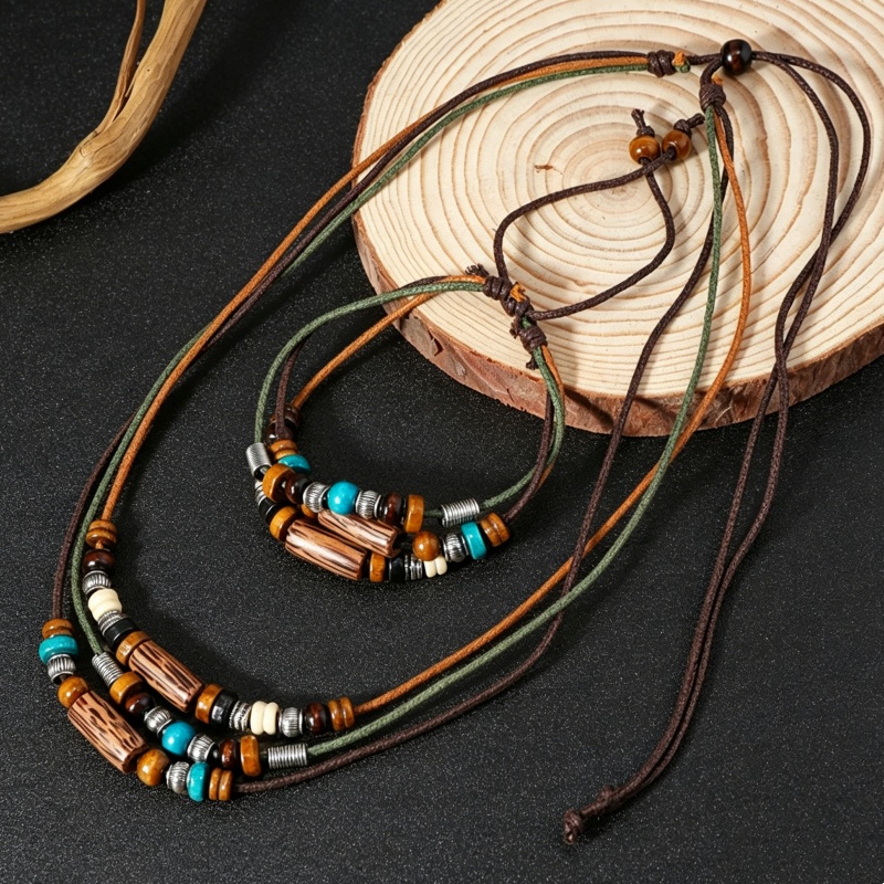 Vintage 2 Layer Faux Leather W - Ethnic Boho Fashion 评论和价格