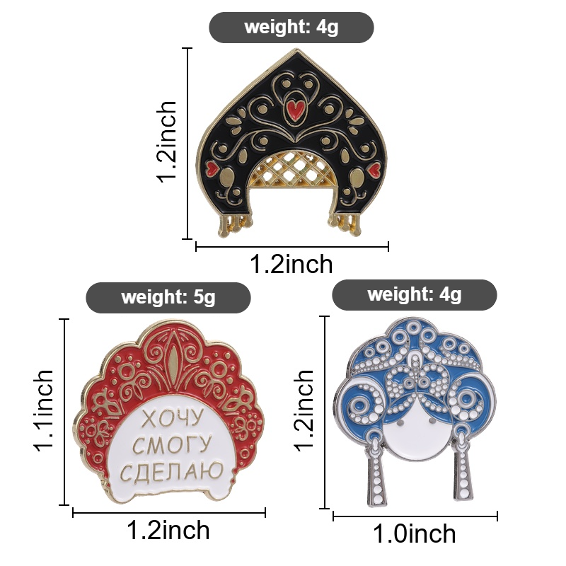 Russian Kokoshnik Enamel Pins  - Ethnic Fashion Quotes 评论和价格