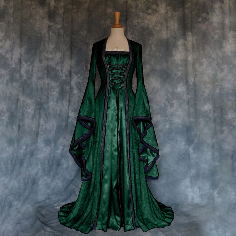 Retro Medieval Court Dress Wom - Ethnic Wear 评论和价格