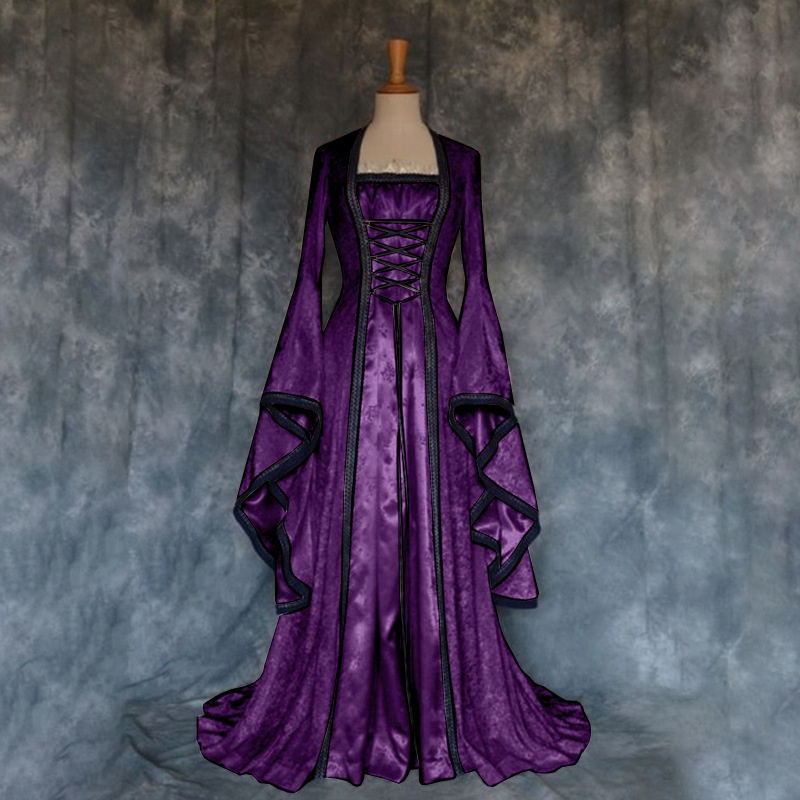 Retro Medieval Court Dress Wom - Ethnic Wear 评论和价格