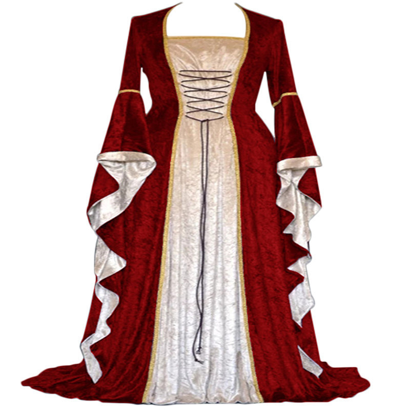 Retro Medieval Court Dress Wom - Ethnic Wear 评论和价格
