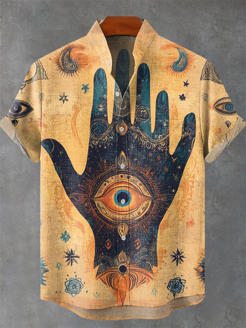 Men's Linen Shirt Vintage Shor - Ethnic Fashion World 评论和价格