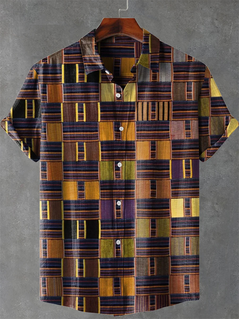 Men's Linen Shirt Vintage Shor - Ethnic Fashion World 评论和价格