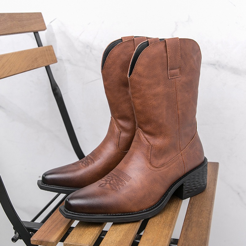 Men Boots Classic Embroidery W - Ethnic Fashion Men 评论和价格
