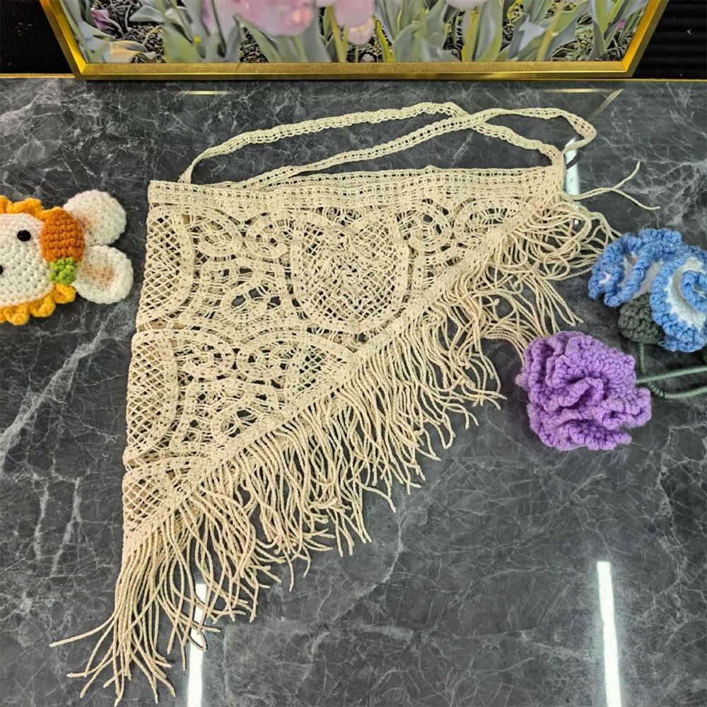 Bohemian Knitted Fringed Flap  - Ethnic Boho Fashion 评论和价格