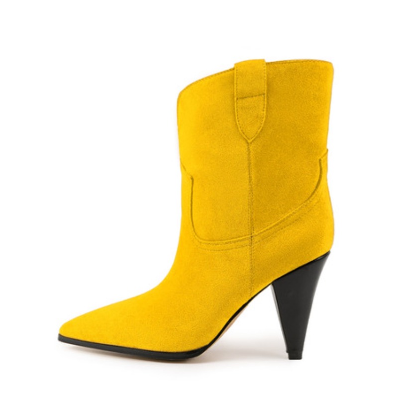 Bicolor Spike Heels Pull On Fa - Winter Ethnic Fashion For Women 评论和价格