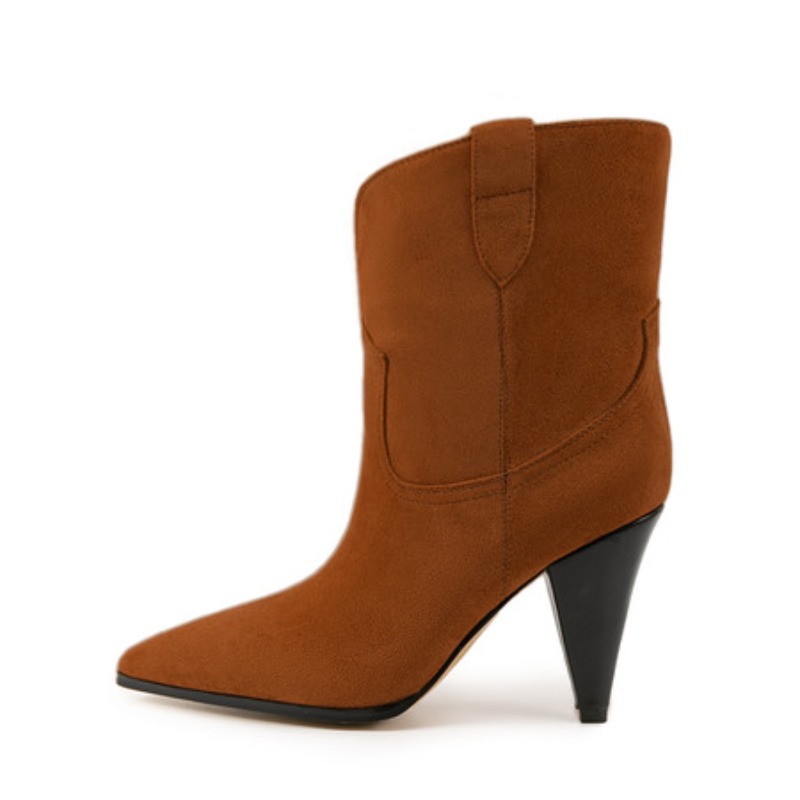 Bicolor Spike Heels Pull On Fa - Winter Ethnic Fashion For Women 评论和价格