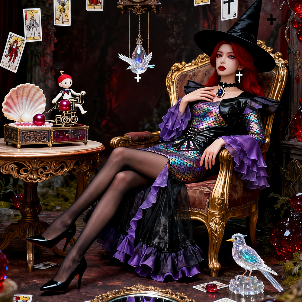 Dark Mermaid Long Dress Costum - Ethnic Wear 评论和价格